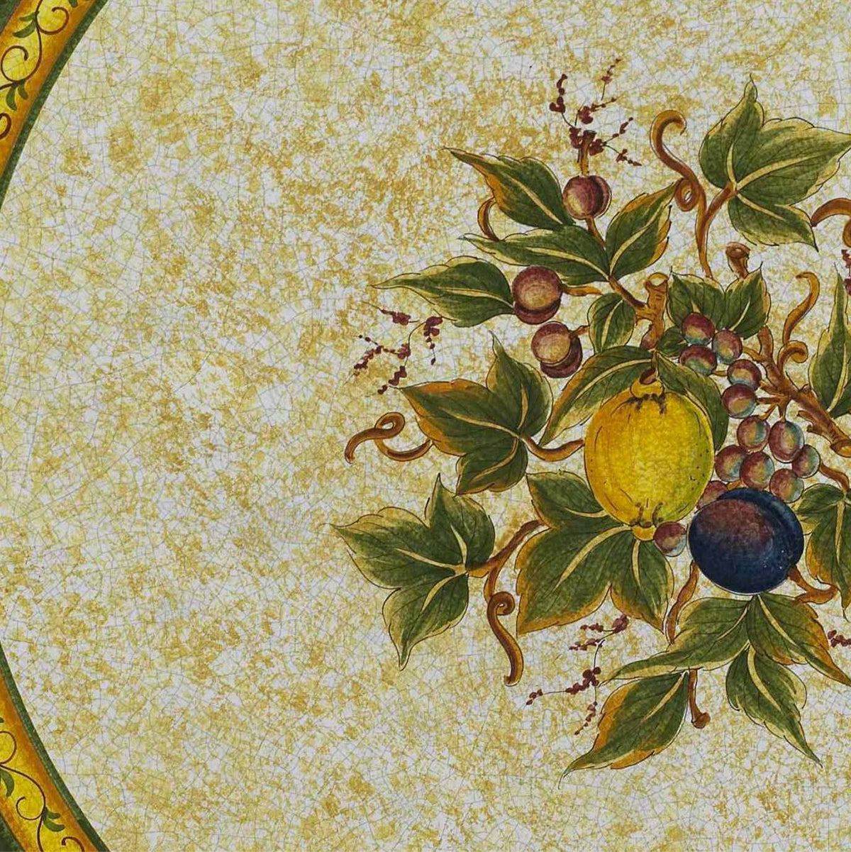 CERAMIC STONE TABLE + IRON BASE: SPOLETO Design - Hand Painted in Deruta, Italy. - tops-selection.shop