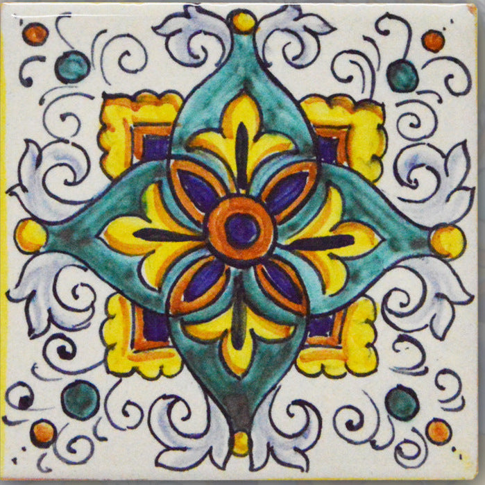 FRANCESCA NICCACCI: Deruta Vario Hand Painted Wall Tile - tops-selection.shop