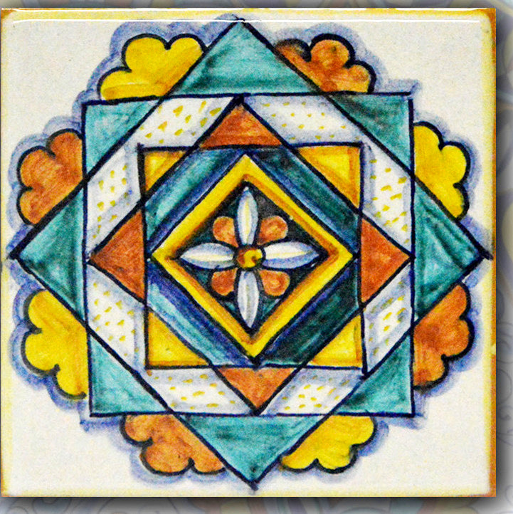 FRANCESCA NICCACCI: Deruta Vario Hand Painted Wall Tile - tops-selection.shop