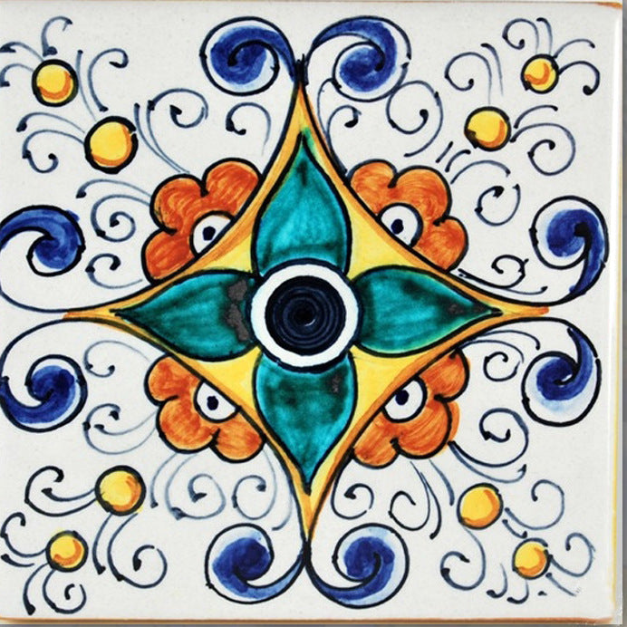 FRANCESCA NICCACCI: Deruta Vario Hand Painted Wall Tile - tops-selection.shop