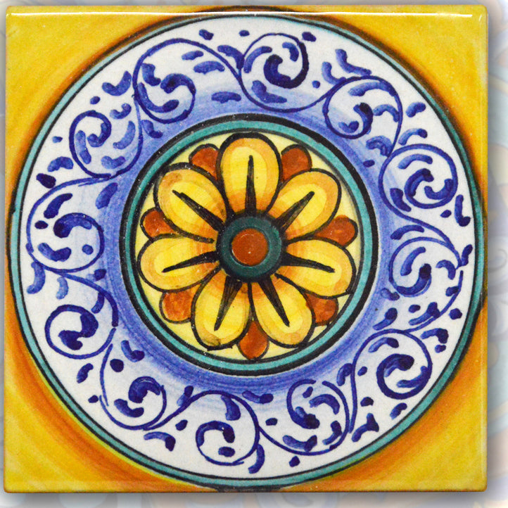 FRANCESCA NICCACCI: Deruta Vario Hand Painted Wall Tile - tops-selection.shop