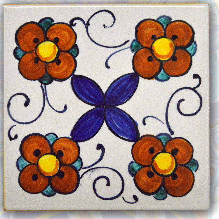FRANCESCA NICCACCI: Deruta Vario Hand Painted Wall Tile - tops-selection.shop
