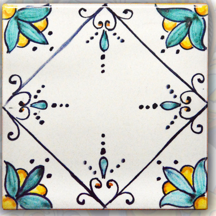 FRANCESCA NICCACCI: Deruta Vario Hand Painted Wall Tile - tops-selection.shop