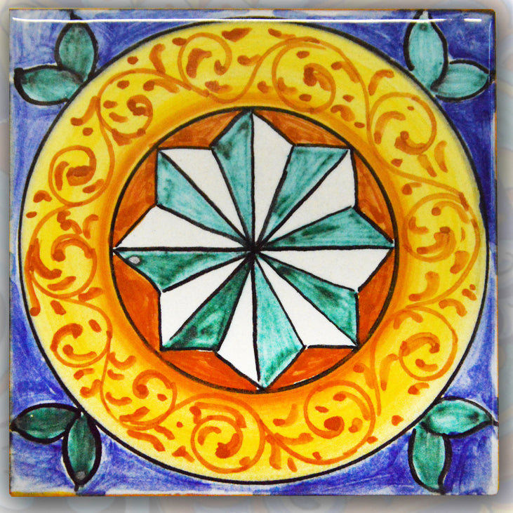 FRANCESCA NICCACCI: Deruta Vario Hand Painted Wall Tile - tops-selection.shop