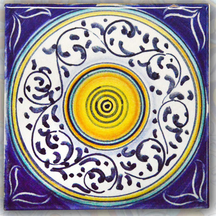 FRANCESCA NICCACCI: Deruta Vario Hand Painted Wall Tile - tops-selection.shop