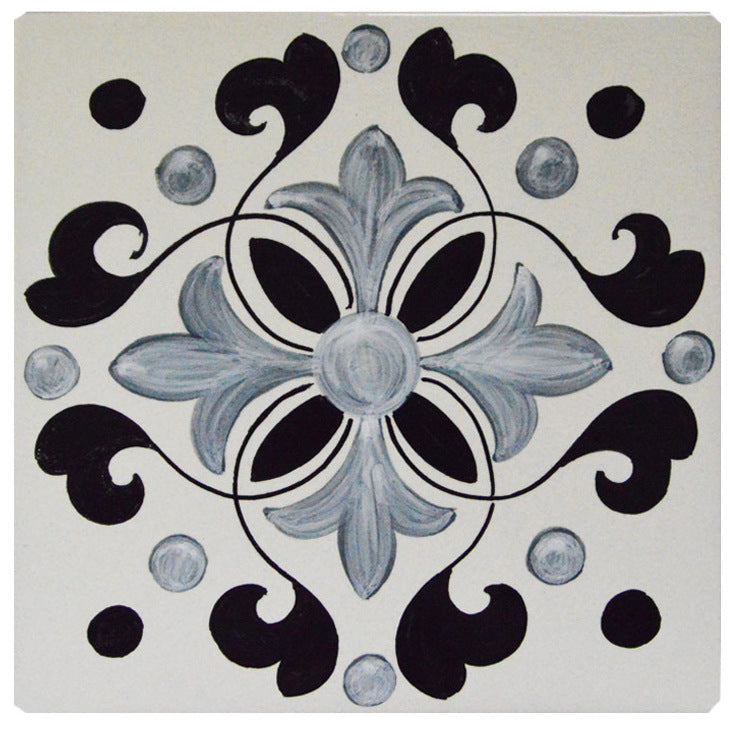 FRANCESCA NICCACCI: Deruta Vario Hand Painted Wall Tile Gray Shades - tops-selection.shop