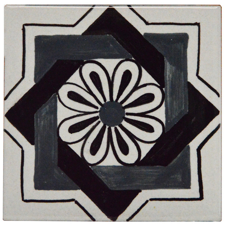 FRANCESCA NICCACCI: Deruta Vario Hand Painted Wall Tile Gray Shades - tops-selection.shop