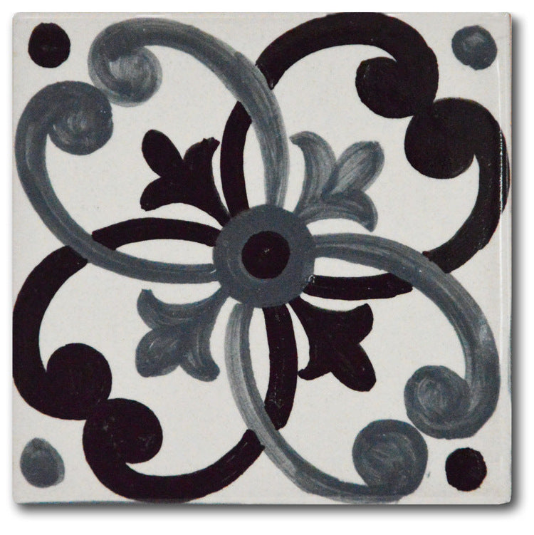 FRANCESCA NICCACCI: Deruta Vario Hand Painted Wall Tile Gray Shades - tops-selection.shop
