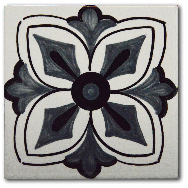 FRANCESCA NICCACCI: Deruta Vario Hand Painted Wall Tile Gray Shades - tops-selection.shop