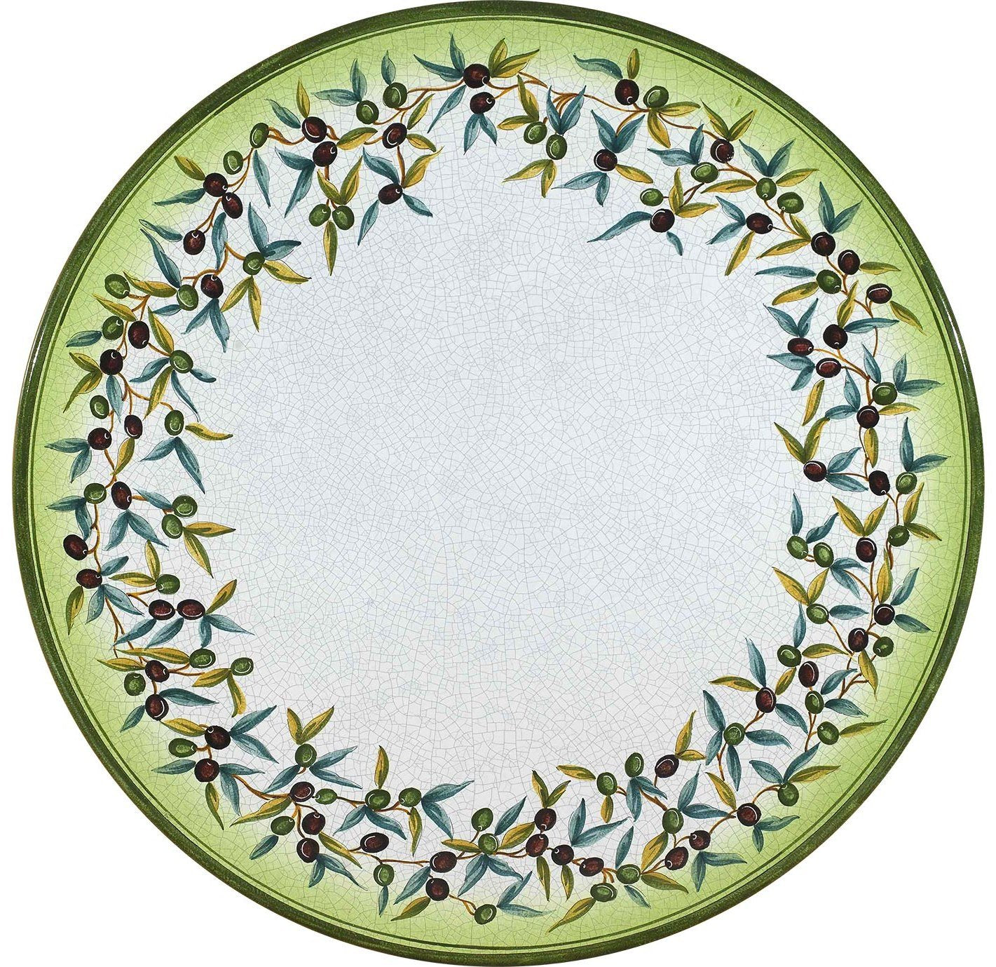 CERAMIC STONE TABLE + IRON BASE: TREVI Design - Hand Painted in Deruta, Italy. - tops-selection.shop