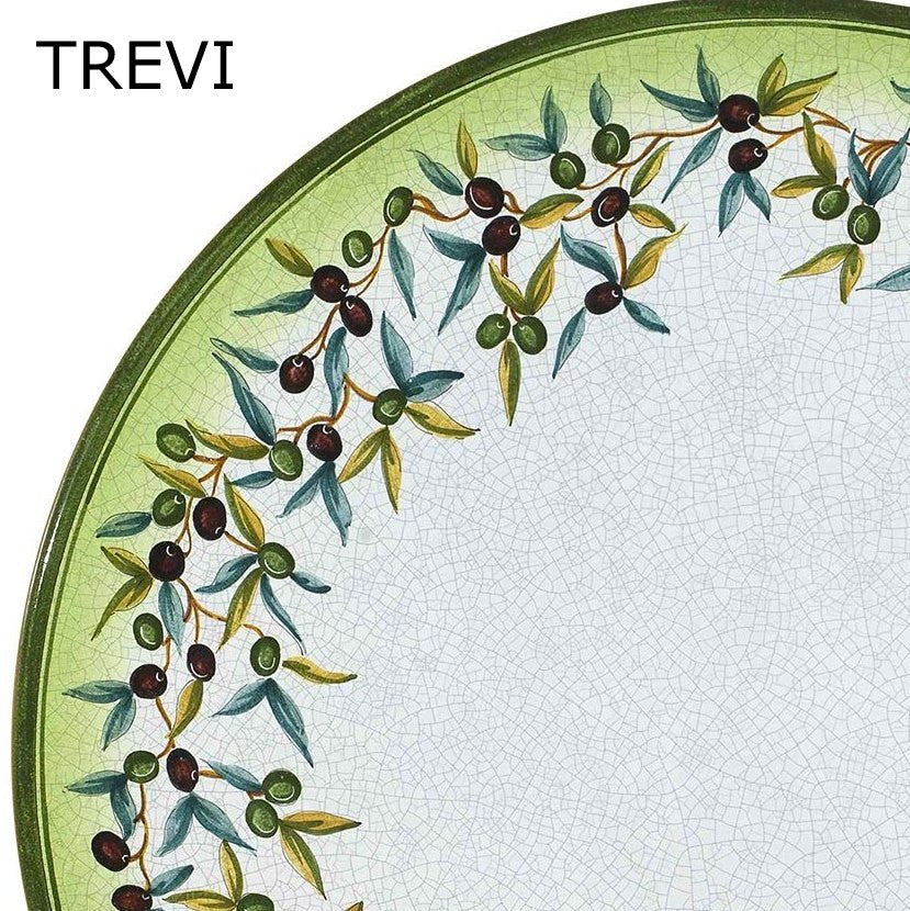 LAZY SUSAN: Ceramic-Stone Rotating Lazy Susan 20" Diam. in Deruta, Italy. - tops-selection.shop