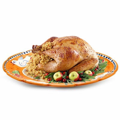VIETRI: Campagna Uccello Oval Turkey Platter - tops-selection.shop