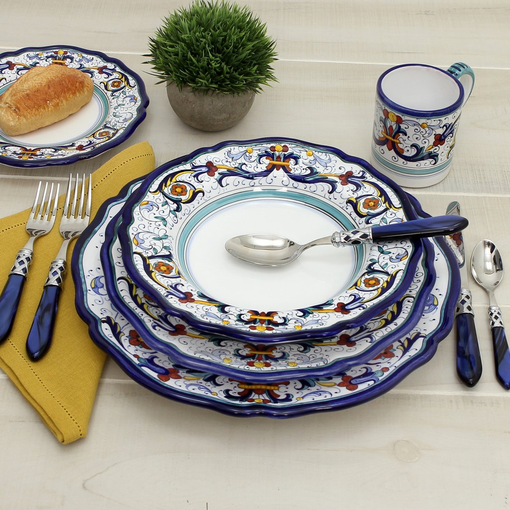 VECCHIA DERUTA: Pasta Soup rimmed Plate Bowl - tops-selection.shop