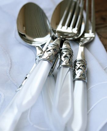 VIETRI: Aladdin Five Piece Place Setting WHITE - tops-selection.shop