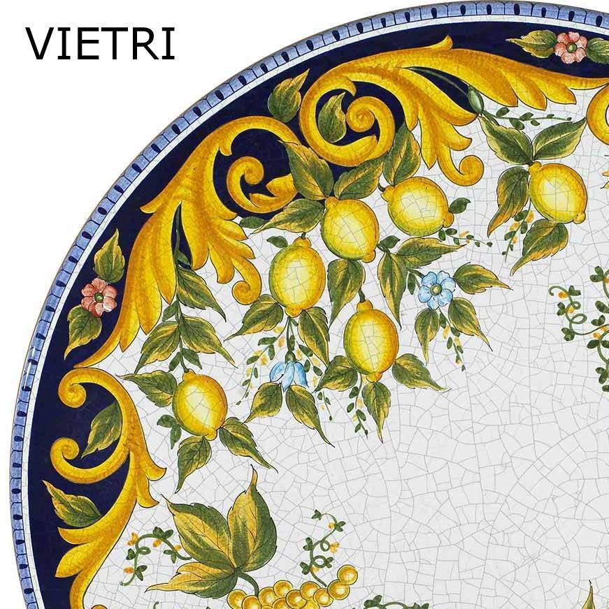 LAZY SUSAN: Ceramic-Stone Rotating Lazy Susan 20" Diam. in Deruta, Italy. - tops-selection.shop