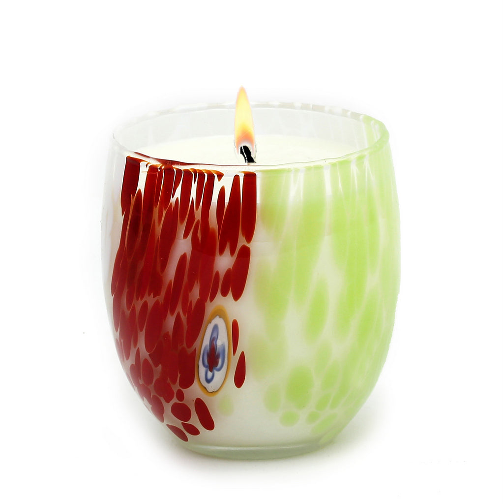 ITALIAN GLASS: Murano Style Tumbler Candle (Red Mix) - tops-selection.shop