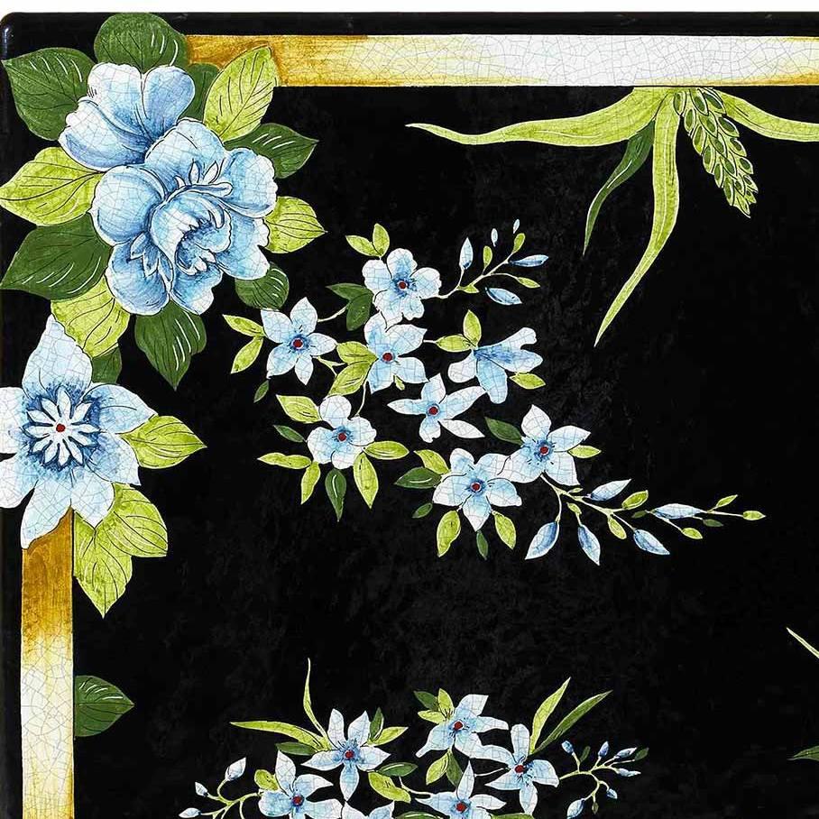 CERAMIC STONE TABLE + IRON BASE: ZARA Design^ - Hand Painted in Deruta, Italy. - tops-selection.shop