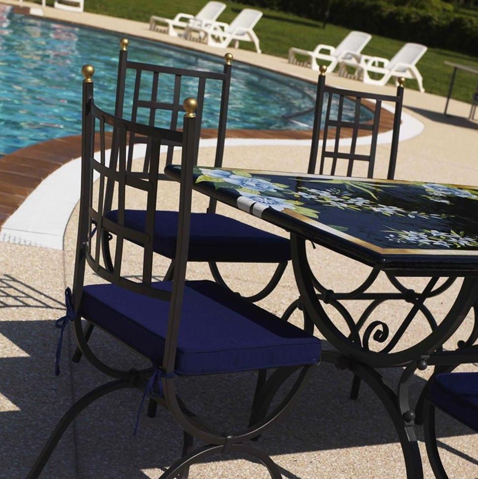 CERAMIC STONE TABLE + IRON BASE: ZARA Design^ - Hand Painted in Deruta, Italy. - tops-selection.shop