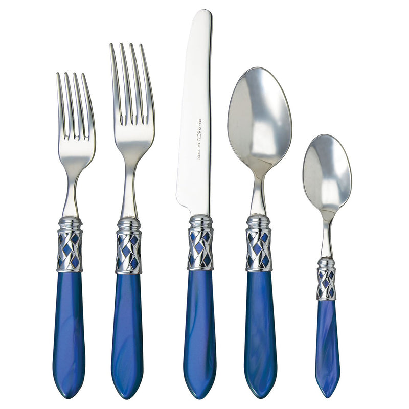 VIETRI: Aladdin Five Piece Place Setting BLUE - tops-selection.shop