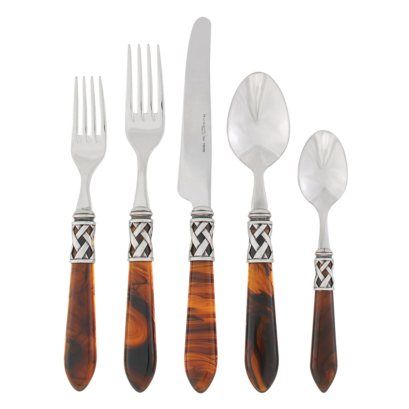 VIETRI: Aladdin Five Piece Place Setting TORTOISESHELL - tops-selection.shop