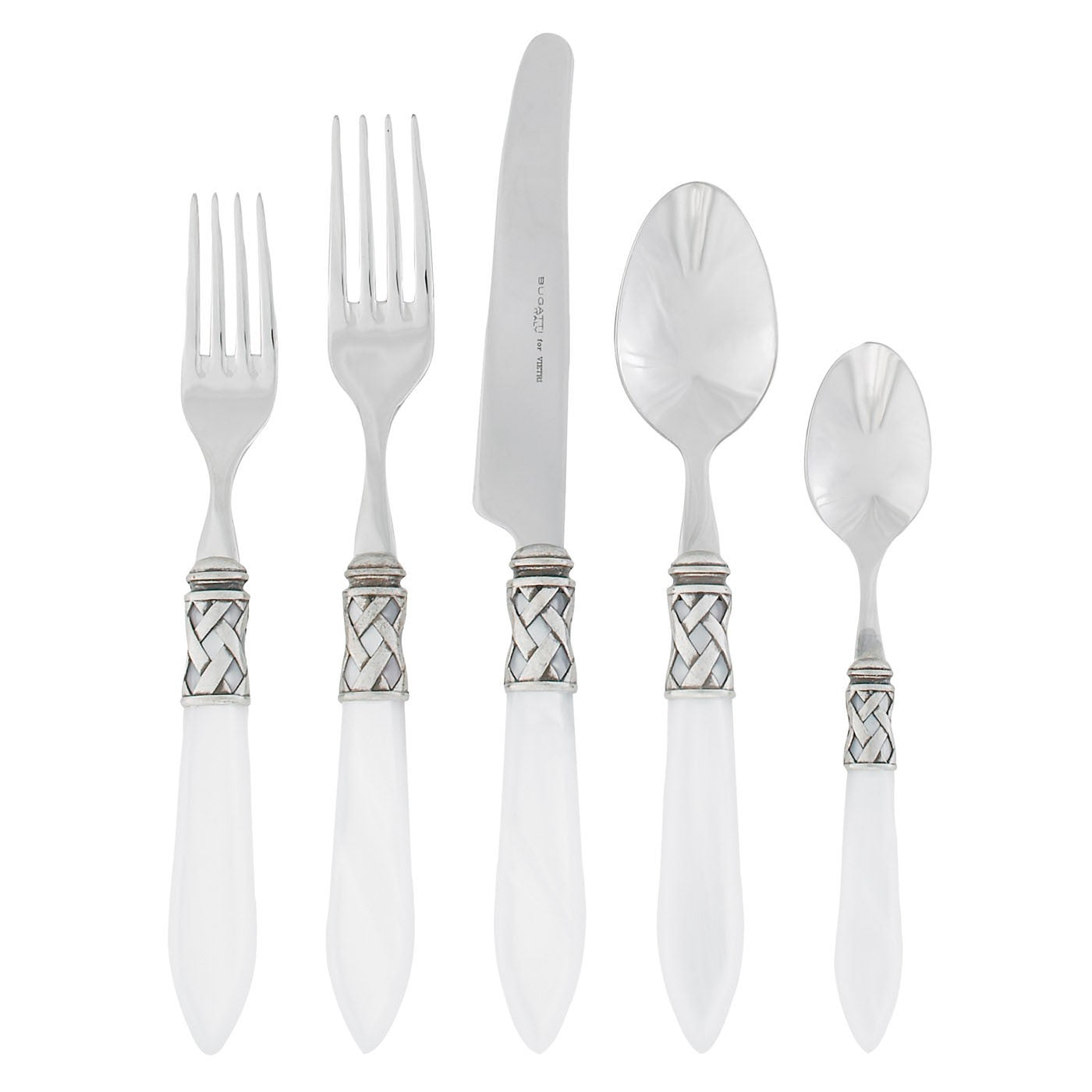 VIETRI: Aladdin Five Piece Place Setting WHITE - tops-selection.shop