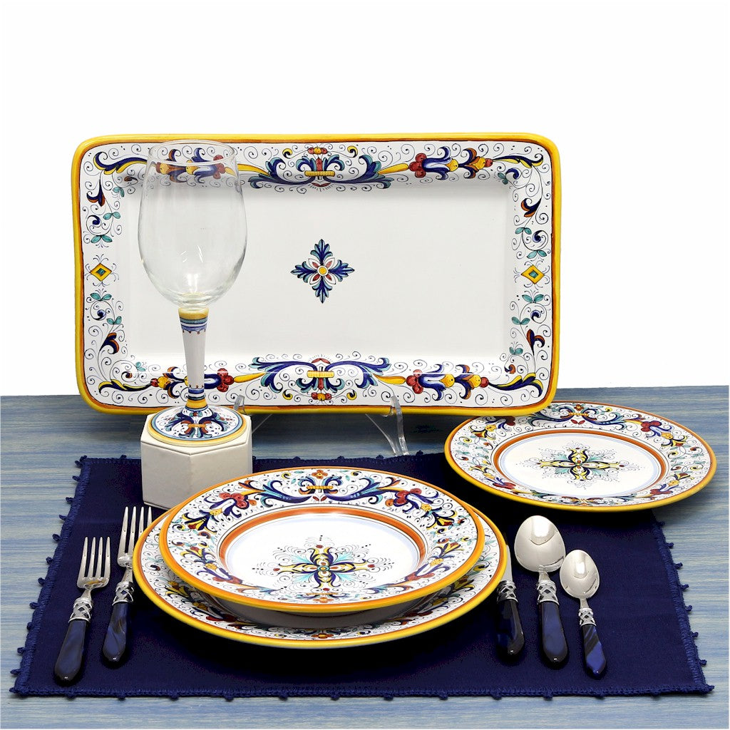 RICCO DERUTA DELUXE: Serving Set Charger + Salad Pasta Bowl + Oval Platter - tops-selection.shop