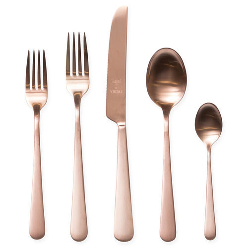 VIETRI: MODA Matte Rose Gold Five-Piece Place Setting [R] - tops-selection.shop