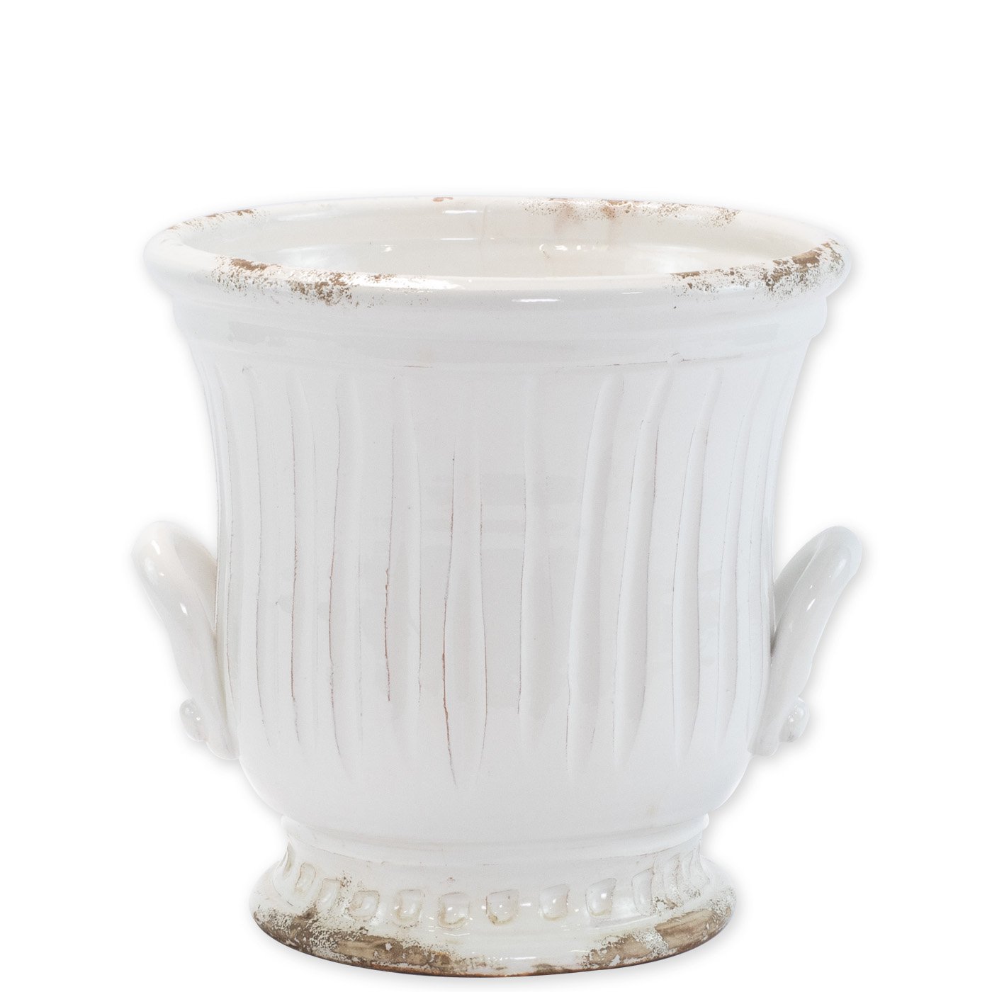 VIETRI: Rustic Garden White Medium Handled Cachepot - tops-selection.shop