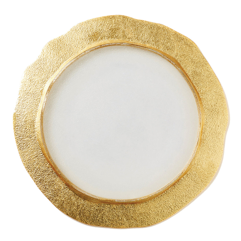 VIETRI: Rufolo Glass Gold Organic Service Plate Charger (Sold as Set of 4) - tops-selection.shop
