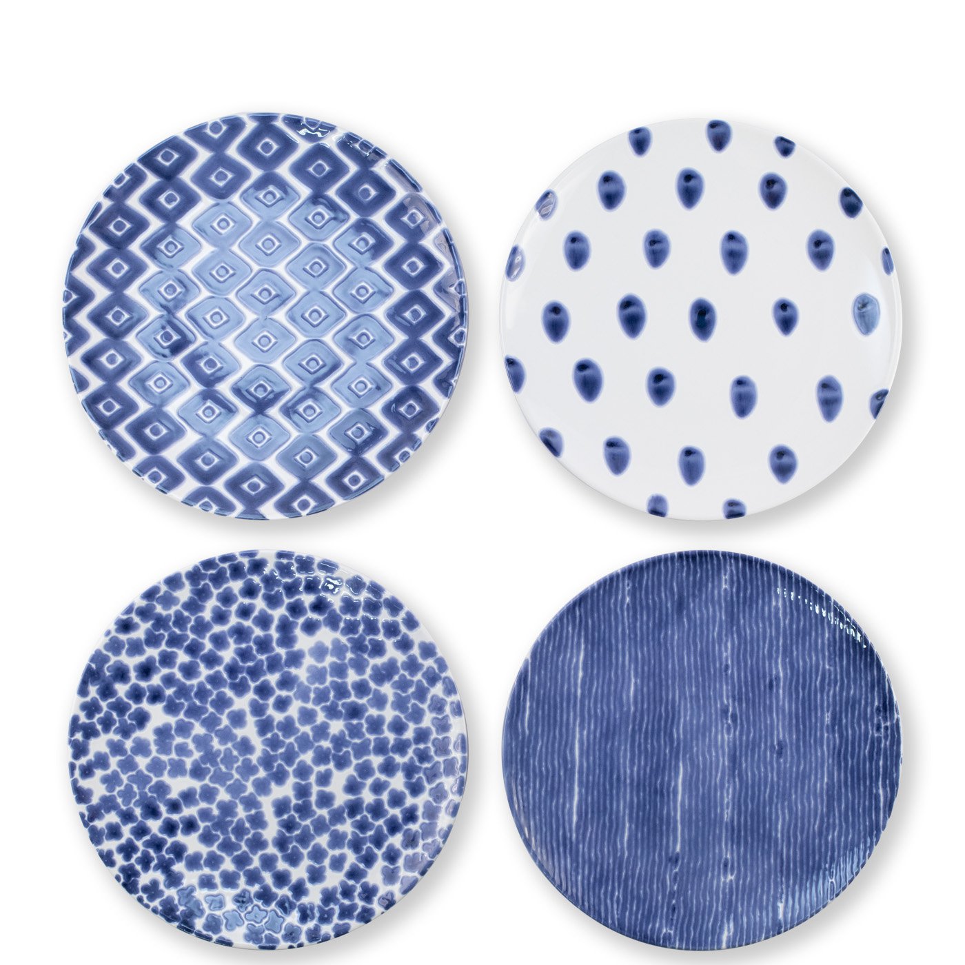 VIETRI: Santorini Assorted Dinner Plates - Set of 4 - tops-selection.shop