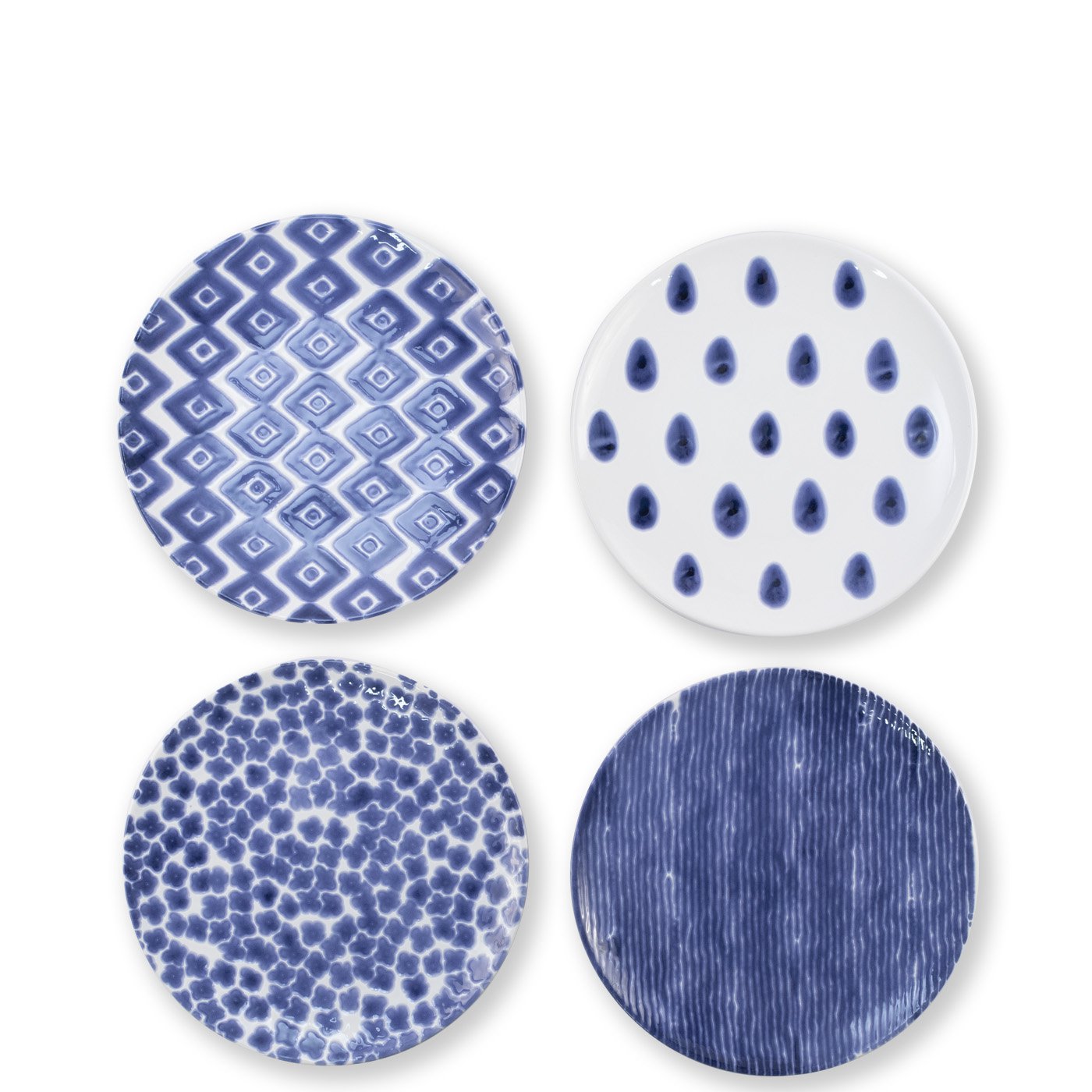 VIETRI: Santorini Assorted Salad Plates - Set of 4 - tops-selection.shop