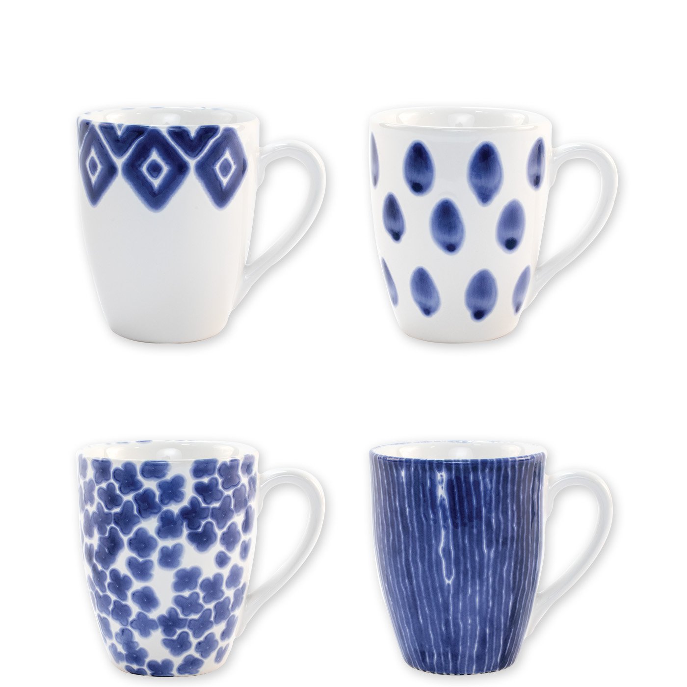 VIETRI: Santorini Assorted Mugs - Set of 4 - tops-selection.shop